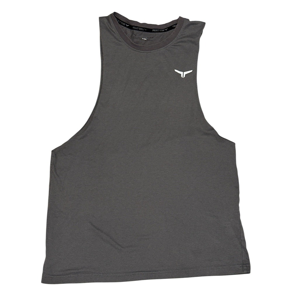Project Titan Men's Gray Belief Drop Arm Sleeveless Muscle Tank T-Shirt Size M